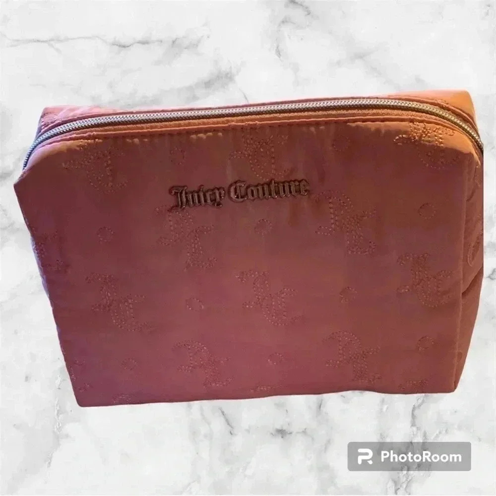 NWT Juicy Couture ladies Light Pink Soft material Cosmetic Bag